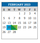 District School Academic Calendar for Westerly Creek/roberts K-8 School for February 2023