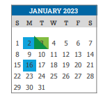 District School Academic Calendar for Smiley Middle School for January 2023