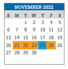 District School Academic Calendar for Cory Elementary School for November 2022