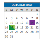 District School Academic Calendar for Cory Elementary School for October 2022