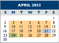 District School Academic Calendar for River Woods Elementary School for April 2023