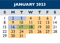 District School Academic Calendar for Willard Elementary School for January 2023