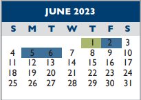 District School Academic Calendar for Goodrell Middle School On Walker St for June 2023