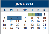 District School Academic Calendar for North High School for June 2023