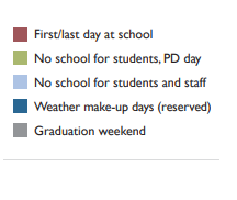 District School Academic Calendar Legend for Willard Elementary School