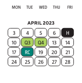 District School Academic Calendar for Northwestern High School for April 2023