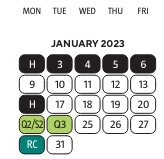 District School Academic Calendar for Northern High School for January 2023