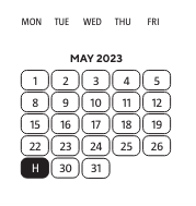 District School Academic Calendar for Foreign Language Immersion for May 2023