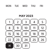 District School Academic Calendar for Pershing High School for May 2023