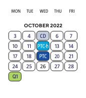 District School Academic Calendar for Foreign Language Immersion for October 2022