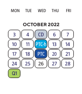 District School Academic Calendar for Cooley High School for October 2022