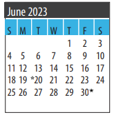 District School Academic Calendar for San Leon Elementary for June 2023