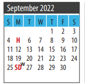 District School Academic Calendar for Galveston Co Detention Ctr for September 2022