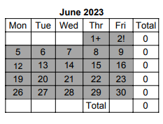 District School Academic Calendar for South Elem School for June 2023