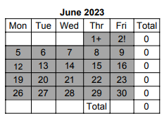 District School Academic Calendar for Forest Elem School for June 2023