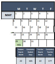 District School Academic Calendar for Malcolm X Es for May 2023
