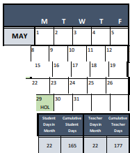 District School Academic Calendar for Thurgood Marshall Ec for May 2023