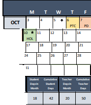 District School Academic Calendar for Garfield Es for October 2022
