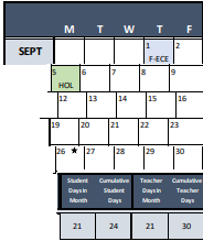 District School Academic Calendar for Lasalle Es for September 2022