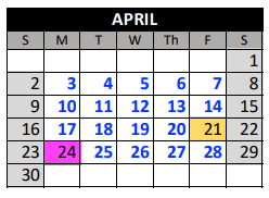 District School Academic Calendar for Rock Ridge Elementary School for April 2023