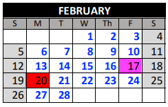 District School Academic Calendar for Rock Canyon High School for February 2023