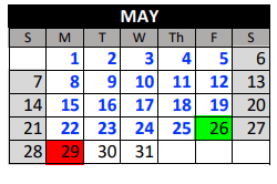 District School Academic Calendar for Chaparral High School for May 2023