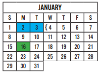 District School Academic Calendar for Rooster Springs El for January 2023