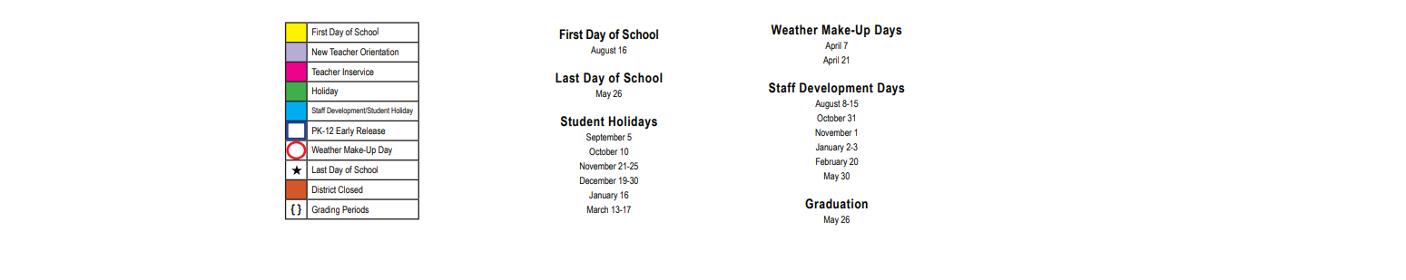 District School Academic Calendar Key for Dripping Springs H S