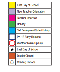 District School Academic Calendar Legend for Dripping Springs Elementary School