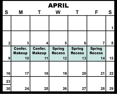 District School Academic Calendar for Chester Creek Academy for April 2023