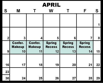 District School Academic Calendar for Duluth Online Program for April 2023