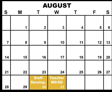 District School Academic Calendar for Miller-dwan Adoc for August 2022