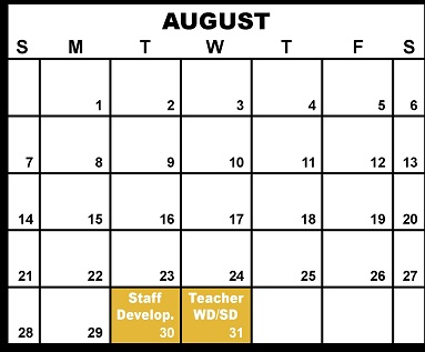 District School Academic Calendar for Duluth Online Program for August 2022