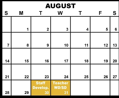 District School Academic Calendar for Pathways/teen Parent Program for August 2022