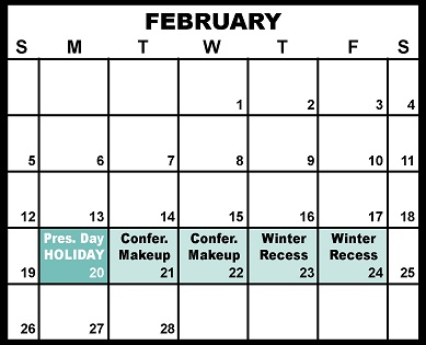 District School Academic Calendar for Duluth Online Program for February 2023