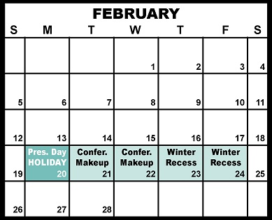 District School Academic Calendar for Miller-dwan Adoc for February 2023