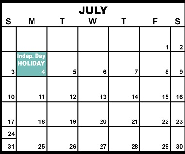 District School Academic Calendar for Stowe Elementary for July 2022