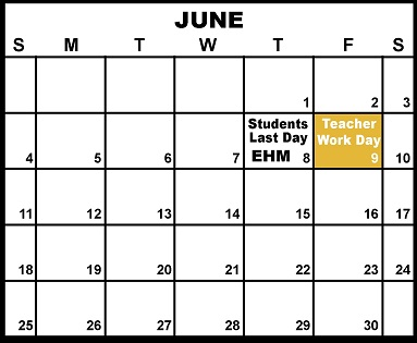 District School Academic Calendar for East Senior High for June 2023