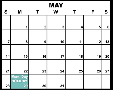 District School Academic Calendar for Homebound Regular Education Program for May 2023