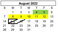 District School Academic Calendar for C H A M P S for August 2022