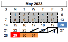 District School Academic Calendar for Sunset El for May 2023