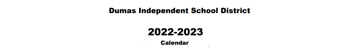 District School Academic Calendar for Sunset El