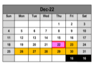 District School Academic Calendar for Kennemer Middle School for December 2022