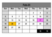 District School Academic Calendar for Hyman Elementary for February 2023