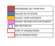 District School Academic Calendar Legend for Duncanville High School