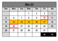 District School Academic Calendar for P A C E School for March 2023