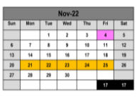 District School Academic Calendar for P A C E School for November 2022