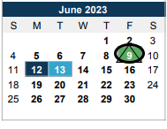 District School Academic Calendar for George L Carrington Middle for June 2023