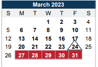 District School Academic Calendar for C C Spaulding Elementary for March 2023