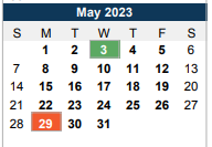 District School Academic Calendar for Middle College High School for May 2023